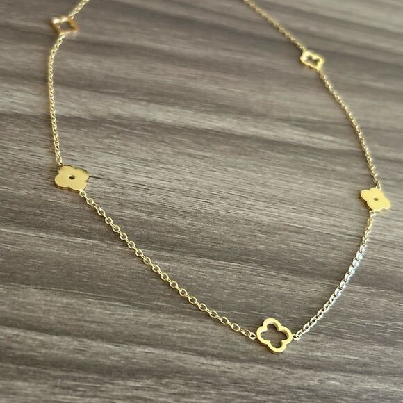 Flower Necklace Q354 - Picture 3 of 7